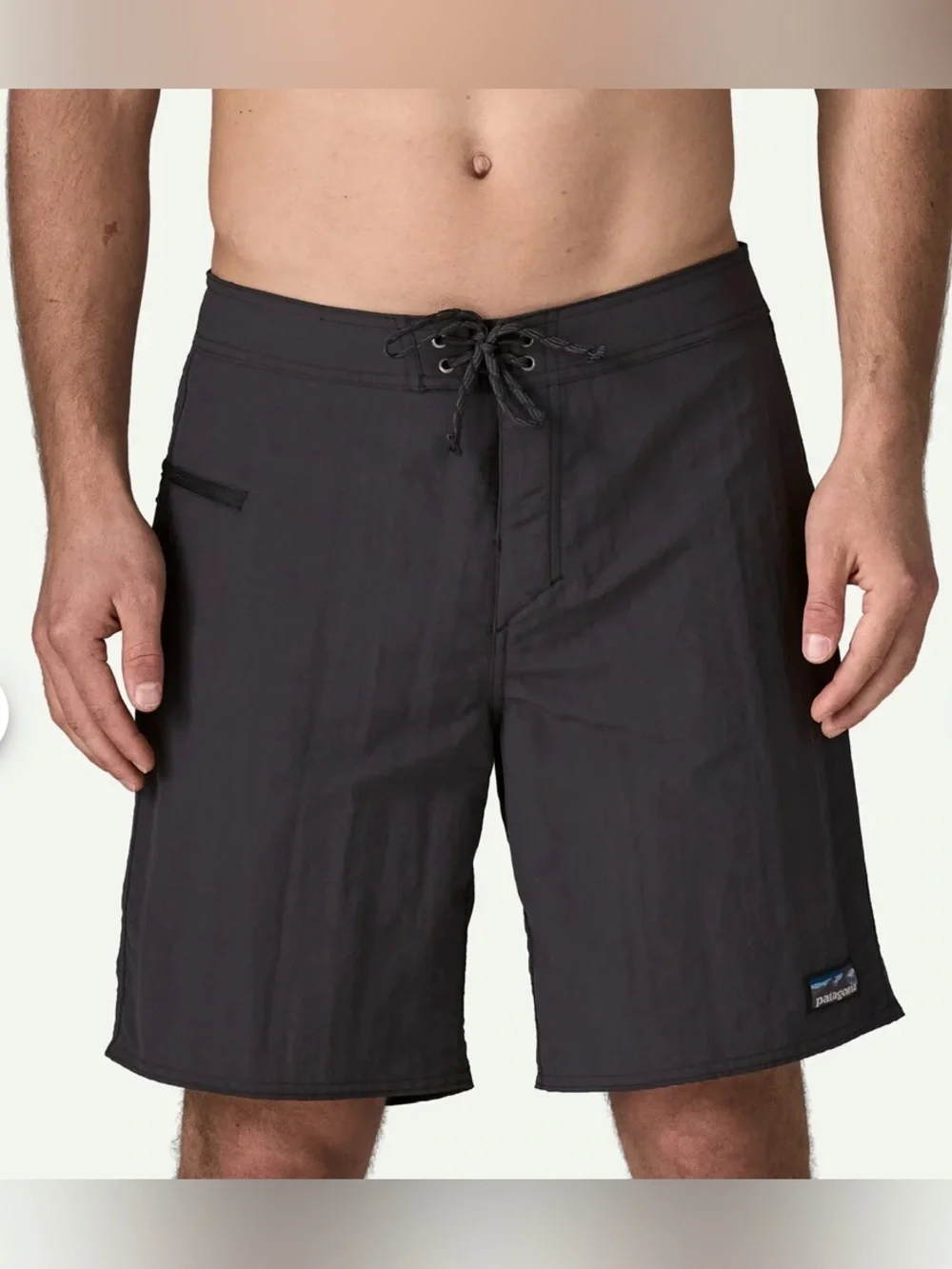 Patagonia Mens Wavefarer Board Shorts 34 Black 9.5’ Inseam Drawstring Swim Trunk